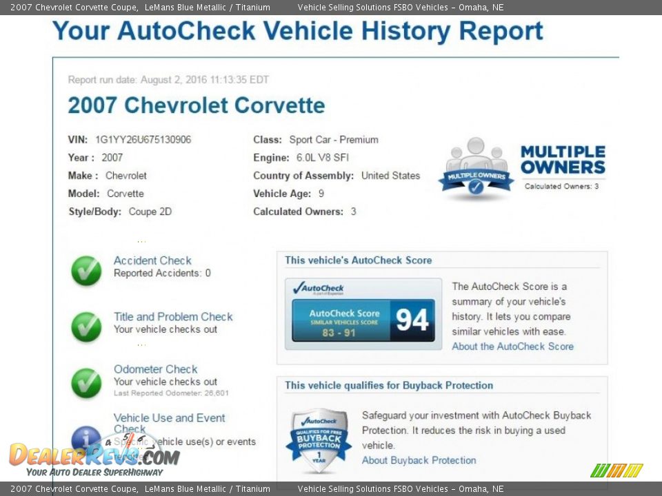 Dealer Info of 2007 Chevrolet Corvette Coupe Photo #2