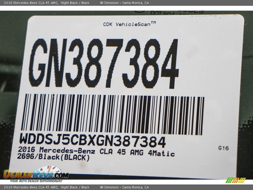 2016 Mercedes-Benz CLA 45 AMG Night Black / Black Photo #8