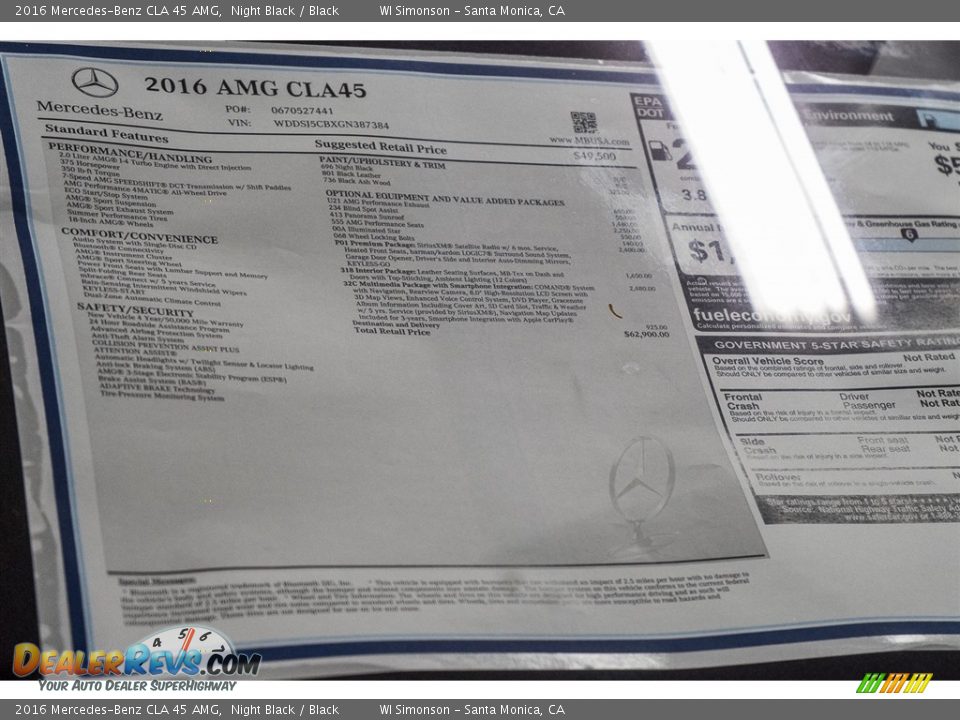 2016 Mercedes-Benz CLA 45 AMG Night Black / Black Photo #11