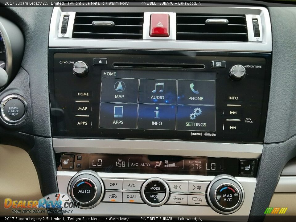 2017 Subaru Legacy 2.5i Limited Twilight Blue Metallic / Warm Ivory Photo #9