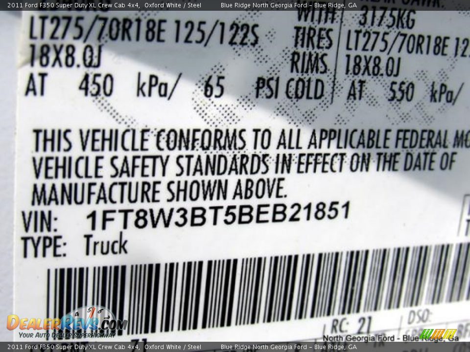 2011 Ford F350 Super Duty XL Crew Cab 4x4 Oxford White / Steel Photo #22