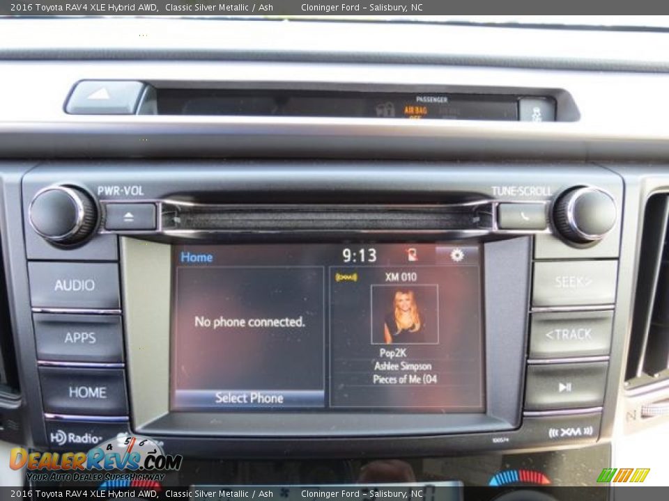 2016 Toyota RAV4 XLE Hybrid AWD Classic Silver Metallic / Ash Photo #19