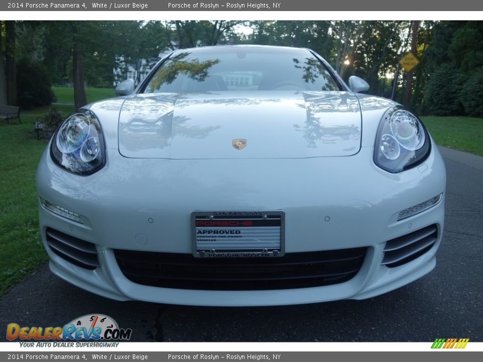 2014 Porsche Panamera 4 White / Luxor Beige Photo #2