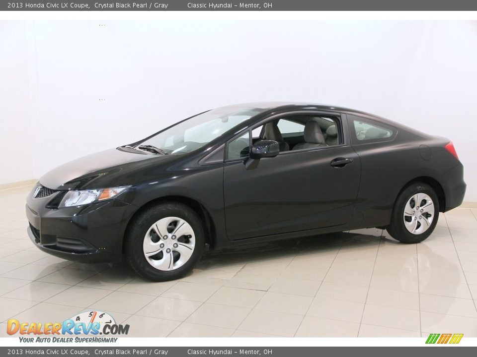 2013 Honda Civic LX Coupe Crystal Black Pearl / Gray Photo #3