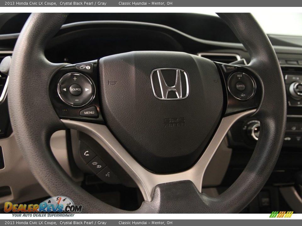 2013 Honda Civic LX Coupe Crystal Black Pearl / Gray Photo #6