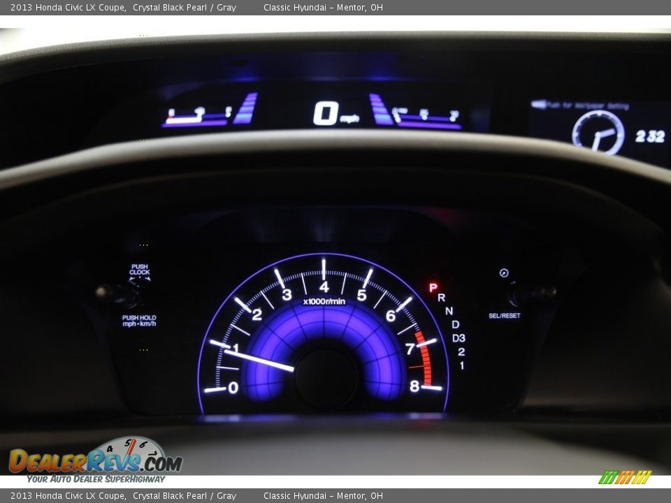 2013 Honda Civic LX Coupe Crystal Black Pearl / Gray Photo #7