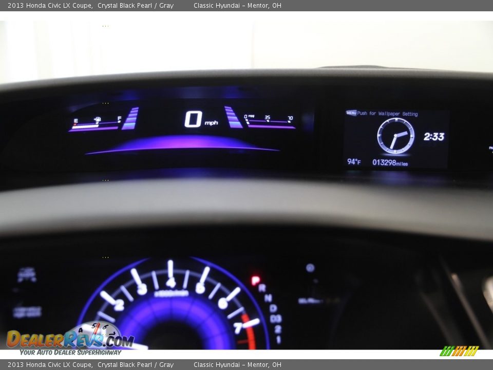 2013 Honda Civic LX Coupe Crystal Black Pearl / Gray Photo #8