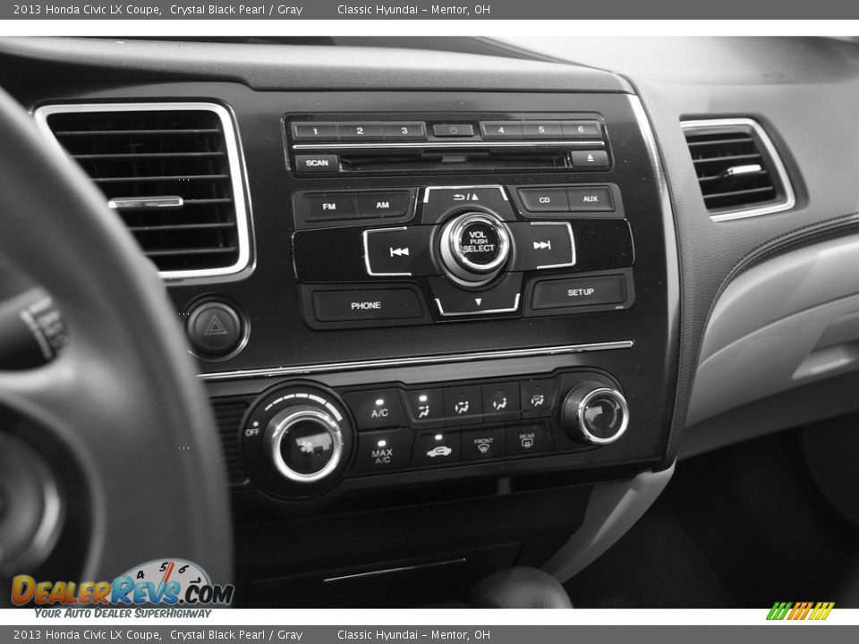 2013 Honda Civic LX Coupe Crystal Black Pearl / Gray Photo #11