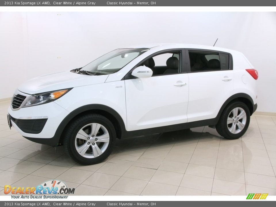 2013 Kia Sportage LX AWD Clear White / Alpine Gray Photo #3