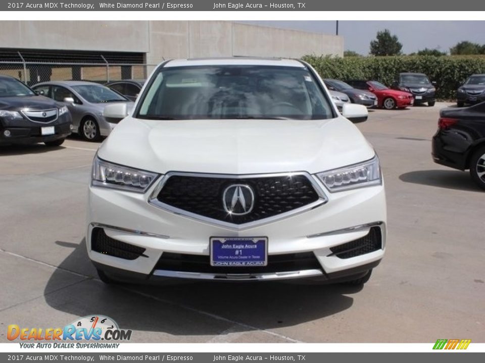 2017 Acura MDX Technology White Diamond Pearl / Espresso Photo #2