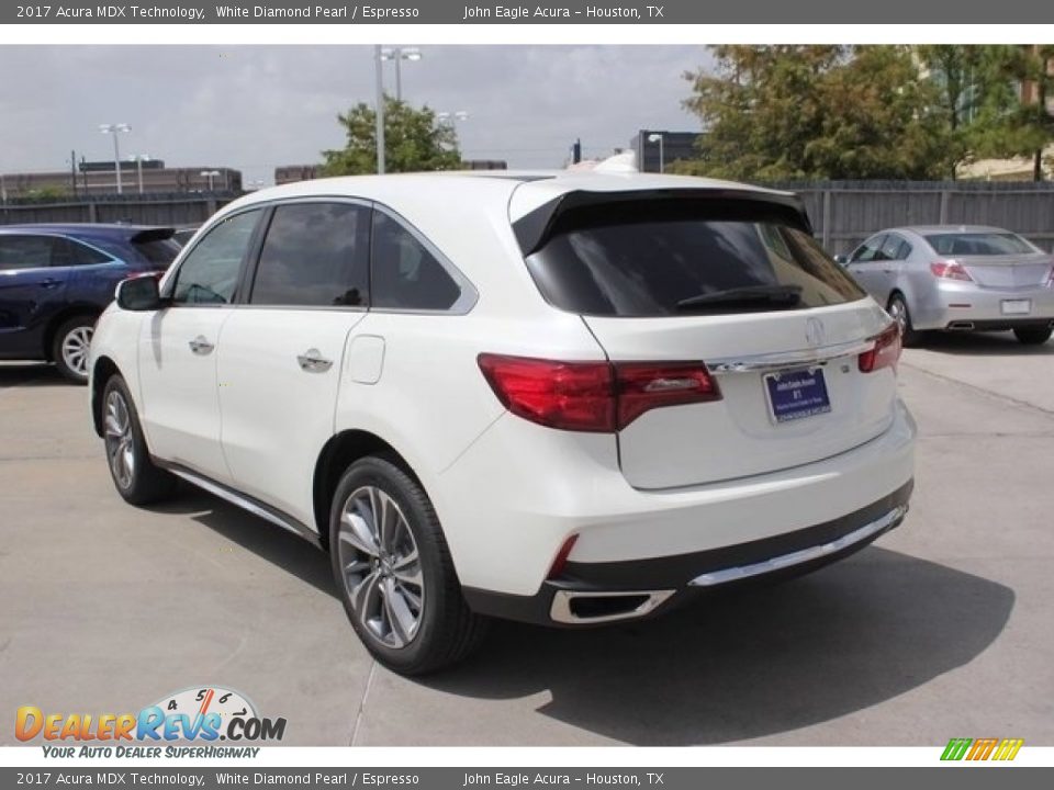 2017 Acura MDX Technology White Diamond Pearl / Espresso Photo #5