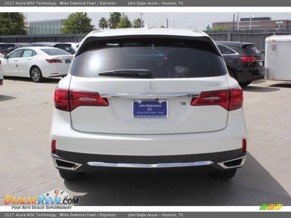 2017 Acura MDX Technology White Diamond Pearl / Espresso Photo #6