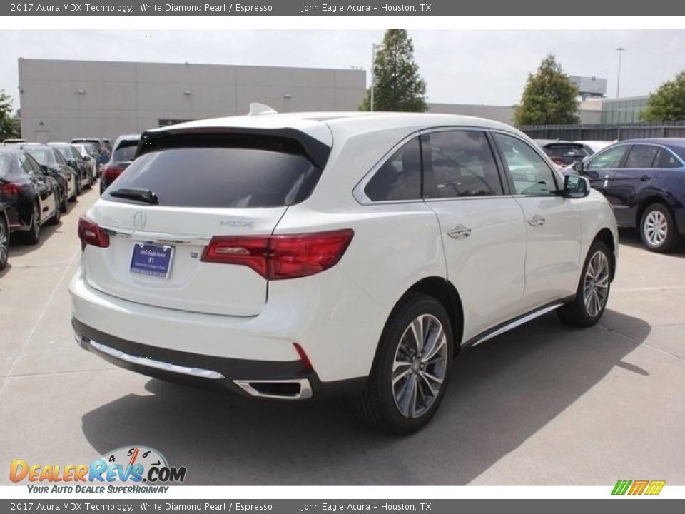 2017 Acura MDX Technology White Diamond Pearl / Espresso Photo #7
