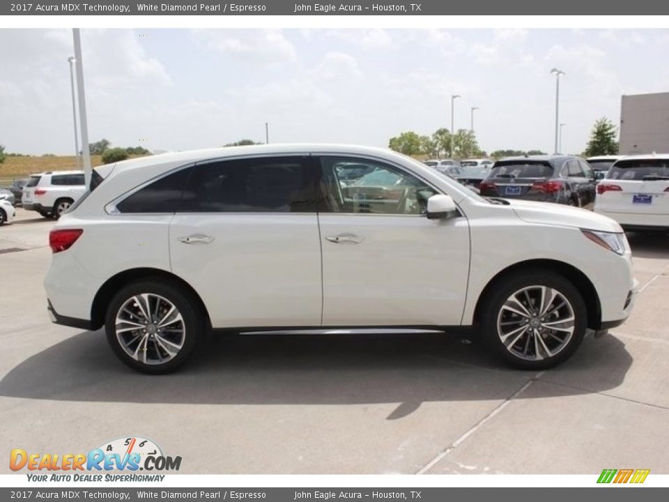 2017 Acura MDX Technology White Diamond Pearl / Espresso Photo #8