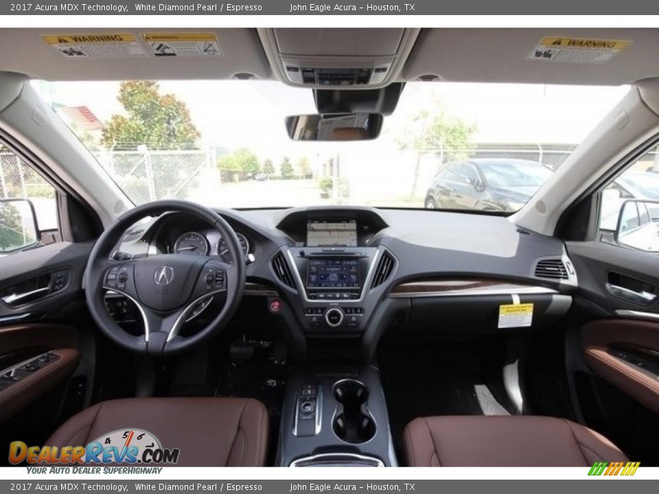 2017 Acura MDX Technology White Diamond Pearl / Espresso Photo #9