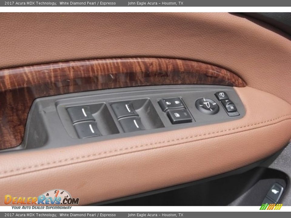 2017 Acura MDX Technology White Diamond Pearl / Espresso Photo #17