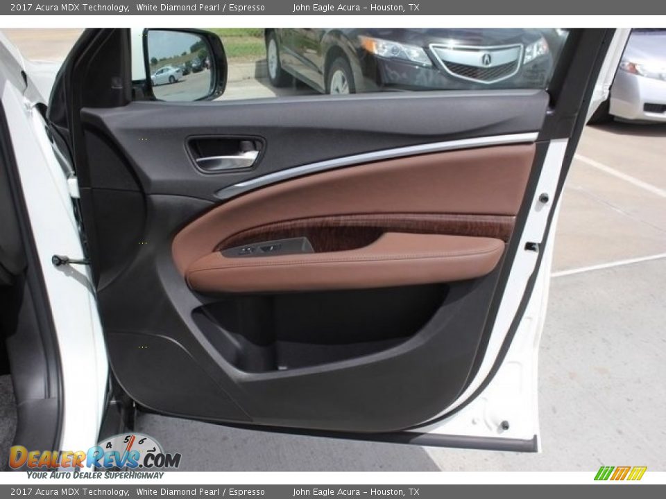 2017 Acura MDX Technology White Diamond Pearl / Espresso Photo #30