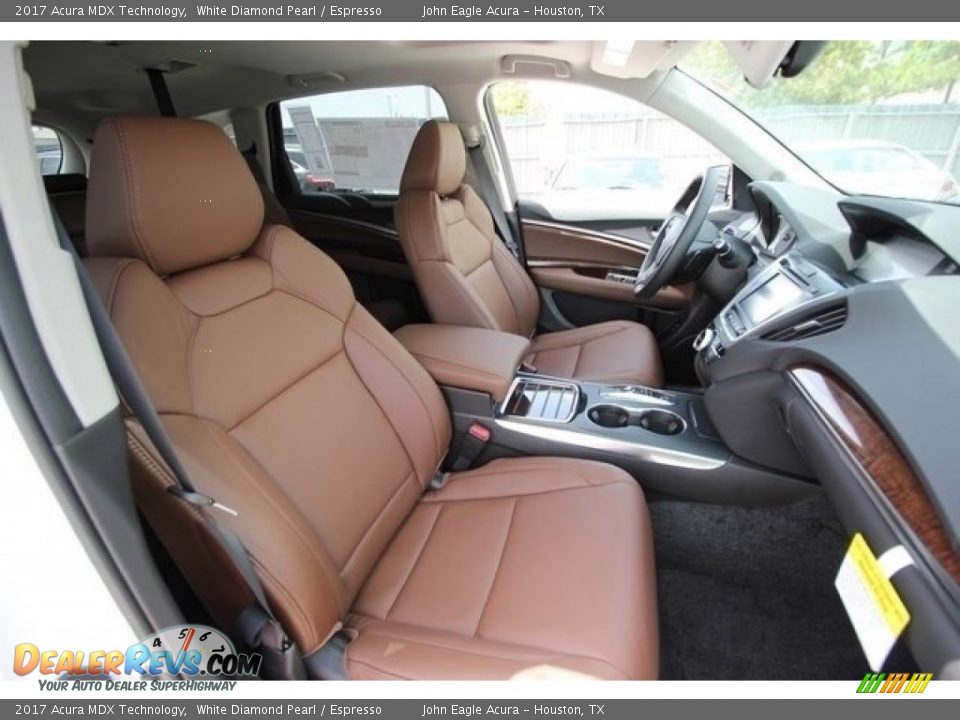 2017 Acura MDX Technology White Diamond Pearl / Espresso Photo #31