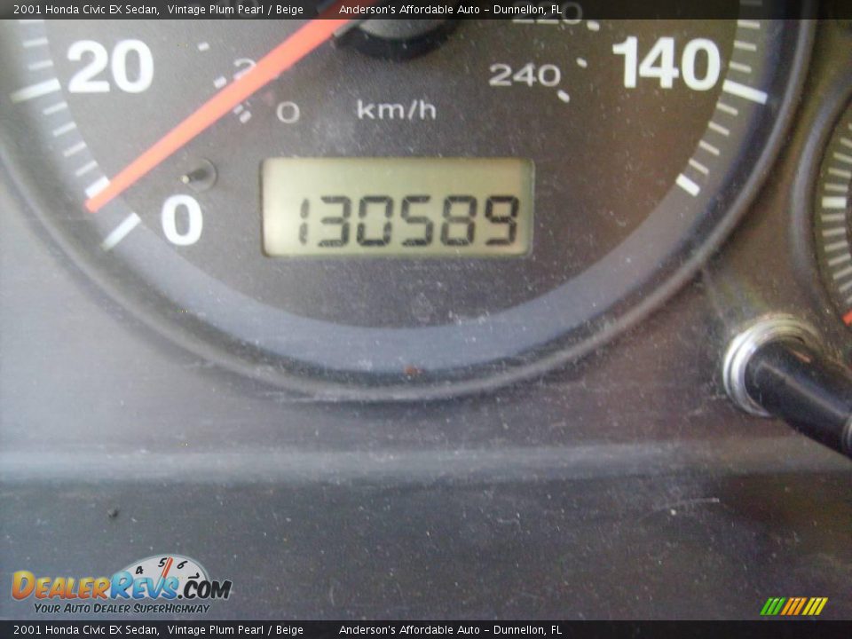 2001 Honda Civic EX Sedan Vintage Plum Pearl / Beige Photo #13