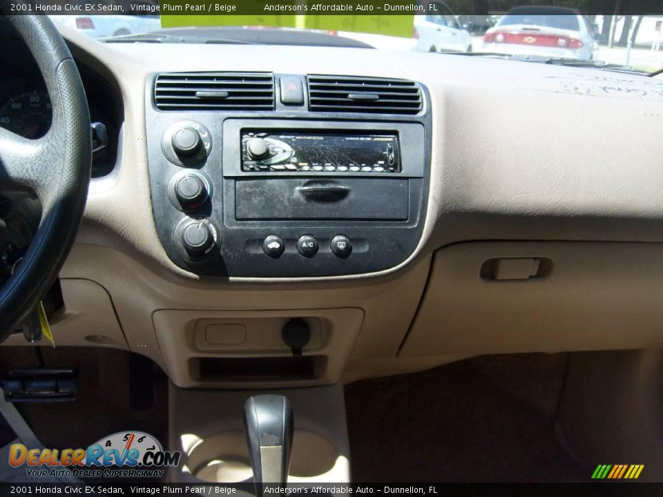 2001 Honda Civic EX Sedan Vintage Plum Pearl / Beige Photo #21