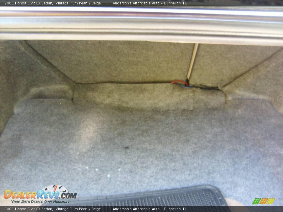 2001 Honda Civic EX Sedan Vintage Plum Pearl / Beige Photo #24