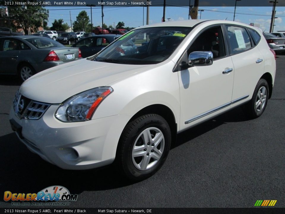 2013 Nissan Rogue S AWD Pearl White / Black Photo #2