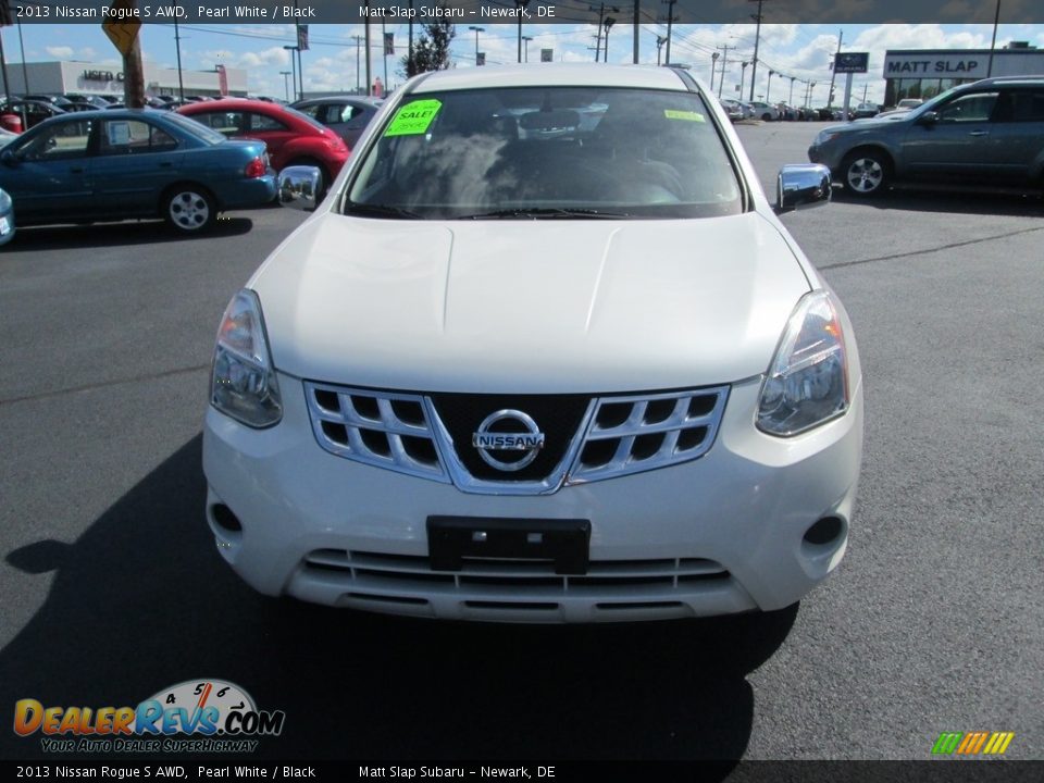 2013 Nissan Rogue S AWD Pearl White / Black Photo #3