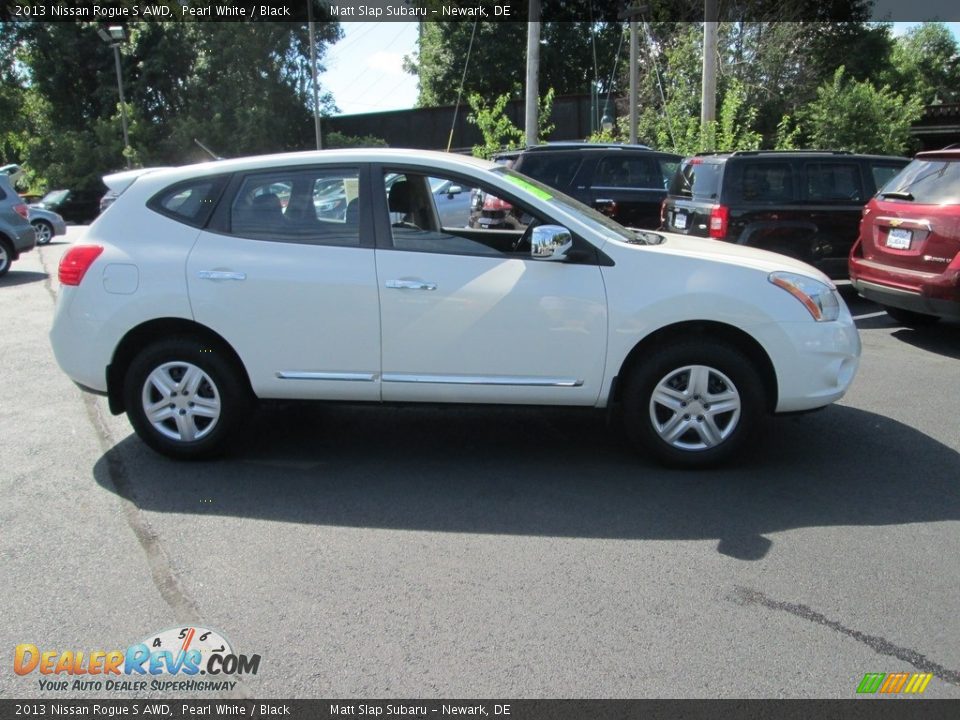 2013 Nissan Rogue S AWD Pearl White / Black Photo #5