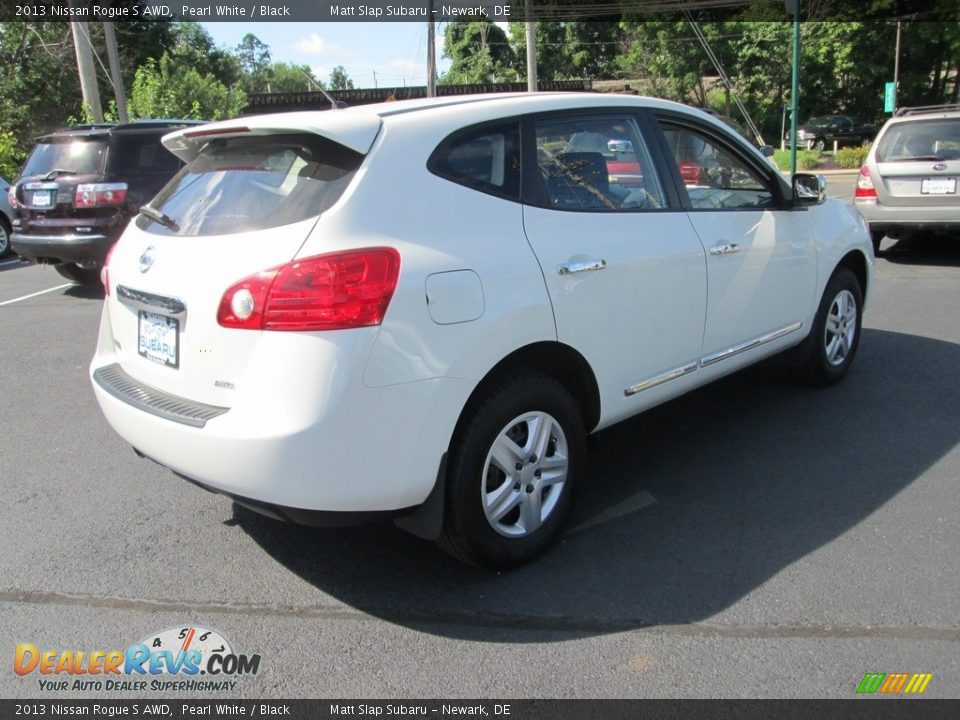 2013 Nissan Rogue S AWD Pearl White / Black Photo #6