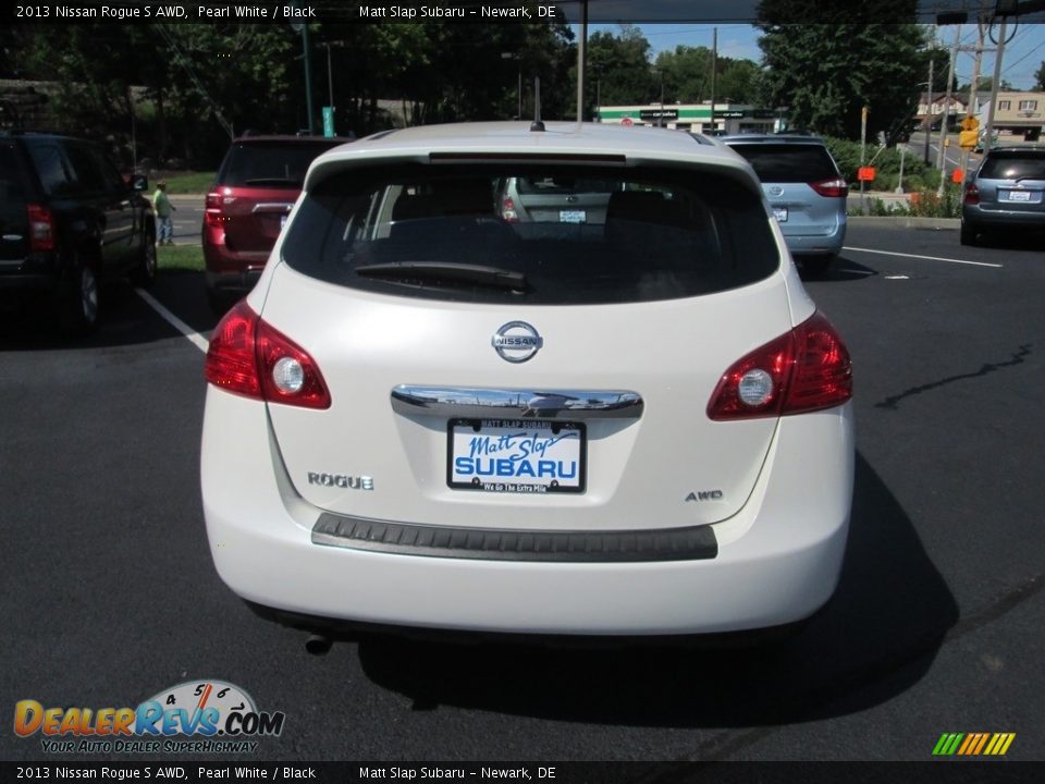 2013 Nissan Rogue S AWD Pearl White / Black Photo #7