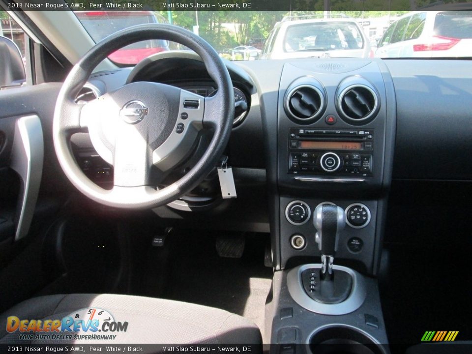 2013 Nissan Rogue S AWD Pearl White / Black Photo #10