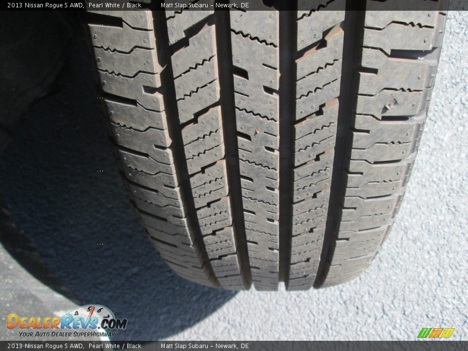 2013 Nissan Rogue S AWD Pearl White / Black Photo #22