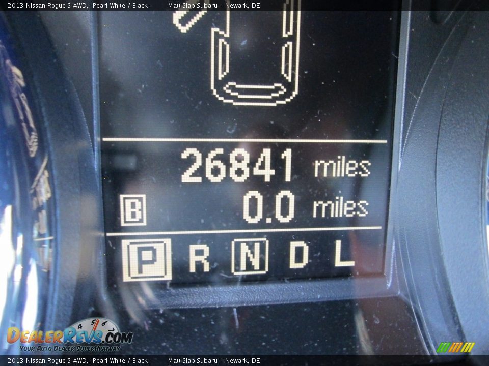 2013 Nissan Rogue S AWD Pearl White / Black Photo #27