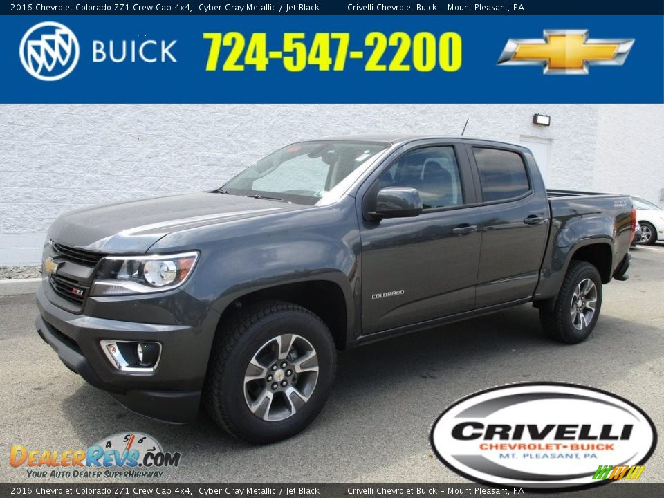 2016 Chevrolet Colorado Z71 Crew Cab 4x4 Cyber Gray Metallic / Jet Black Photo #1