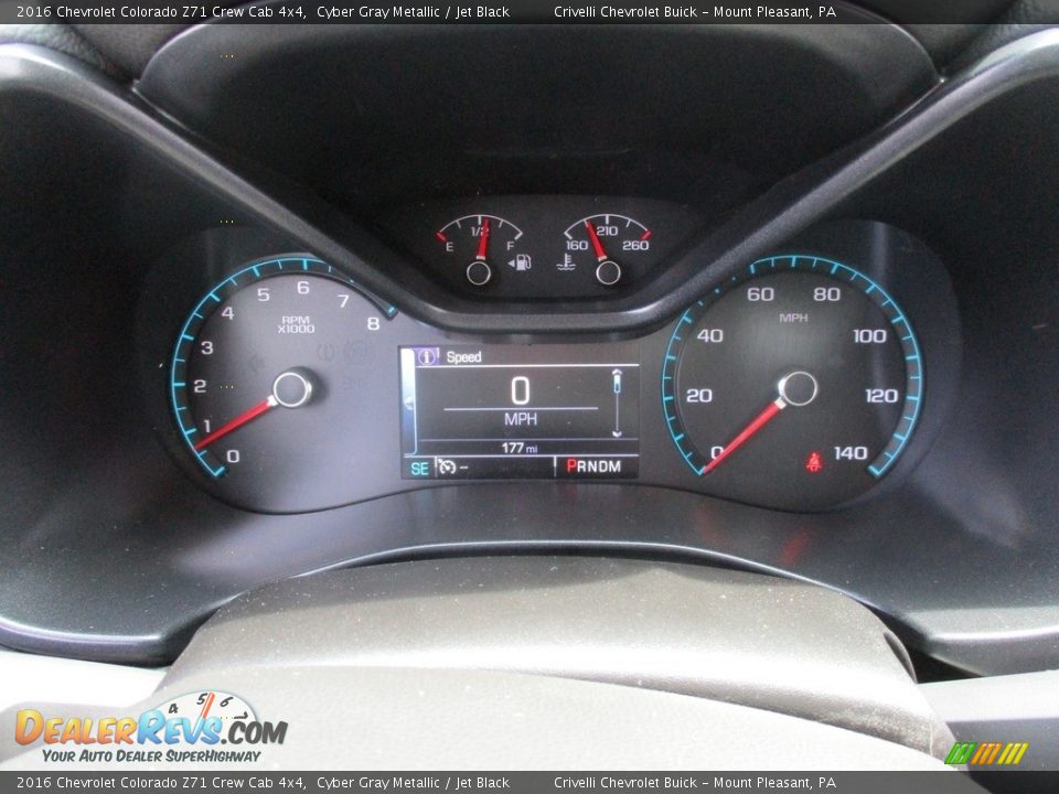 2016 Chevrolet Colorado Z71 Crew Cab 4x4 Cyber Gray Metallic / Jet Black Photo #20