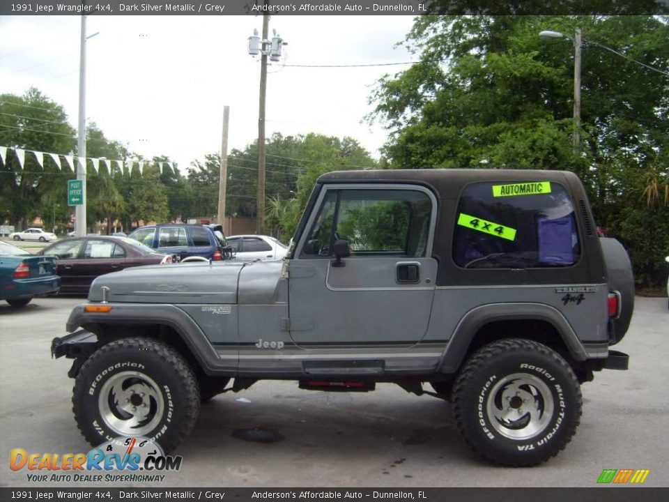 1991 Jeep Wrangler 4x4 Dark Silver Metallic / Grey Photo #6