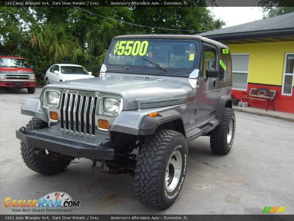 1991 Jeep Wrangler 4x4 Dark Silver Metallic / Grey Photo #7