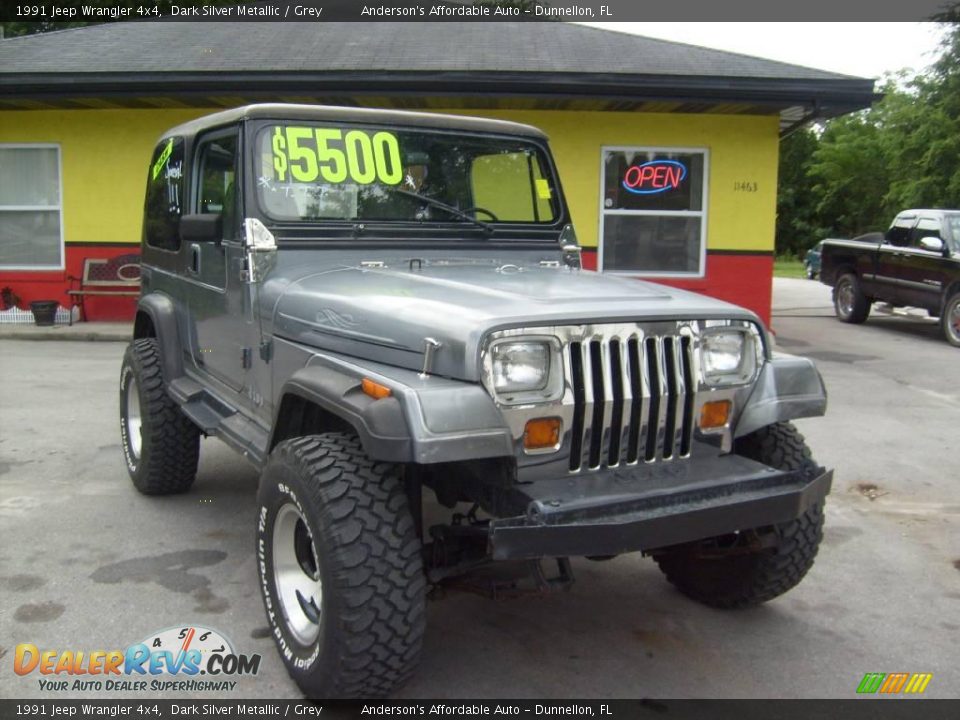 1991 Jeep Wrangler 4x4 Dark Silver Metallic / Grey Photo #9