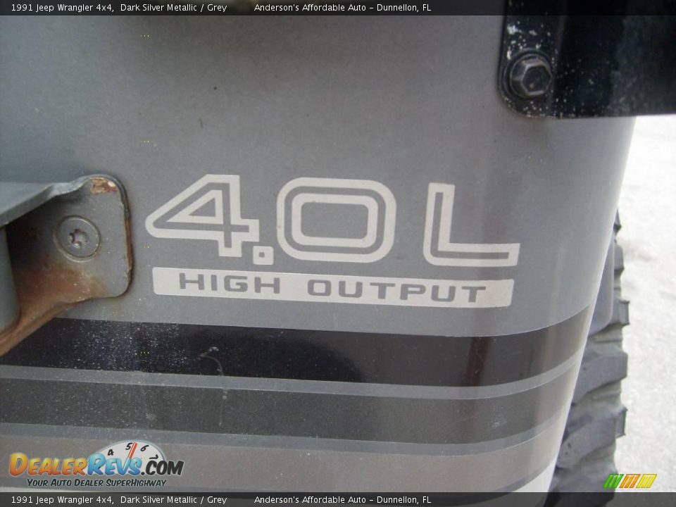 1991 Jeep Wrangler 4x4 Dark Silver Metallic / Grey Photo #10