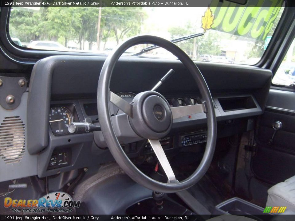 1991 Jeep Wrangler 4x4 Dark Silver Metallic / Grey Photo #17
