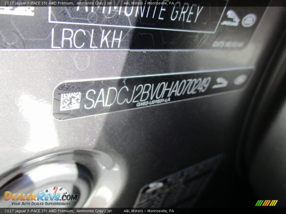 2017 Jaguar F-PACE 35t AWD Premium Ammonite Grey / Jet Photo #19