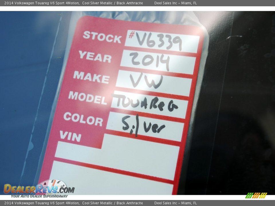 2014 Volkswagen Touareg V6 Sport 4Motion Cool Silver Metallic / Black Anthracite Photo #20