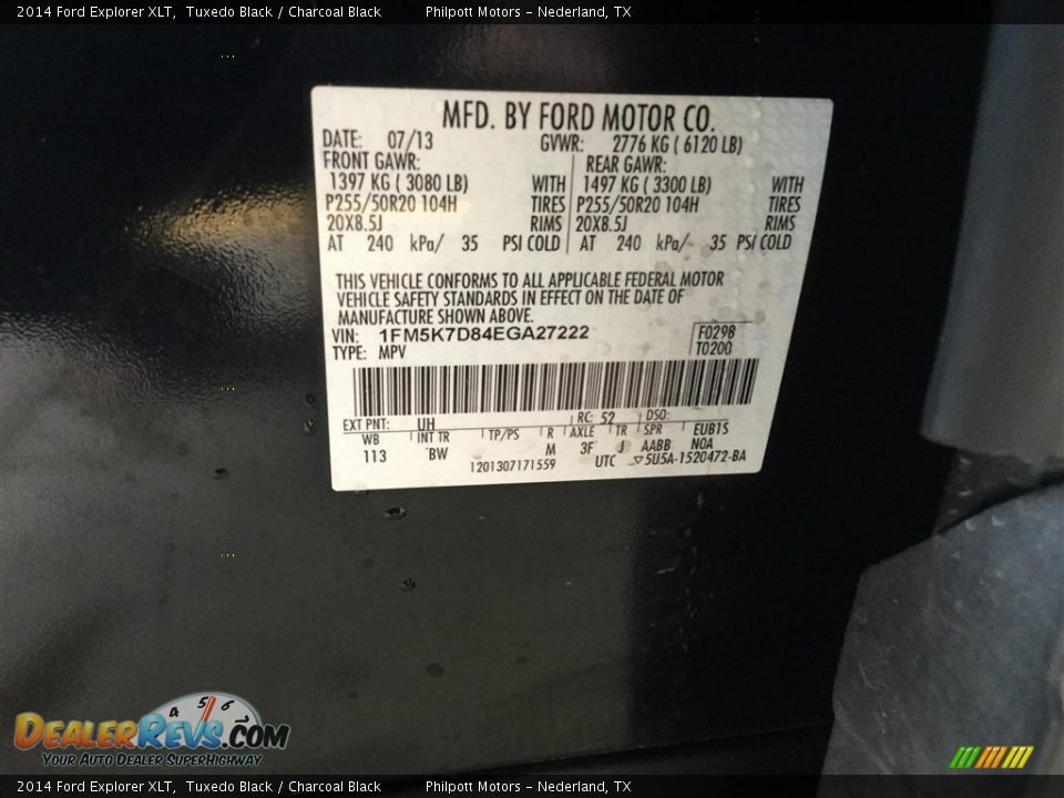 2014 Ford Explorer XLT Tuxedo Black / Charcoal Black Photo #6