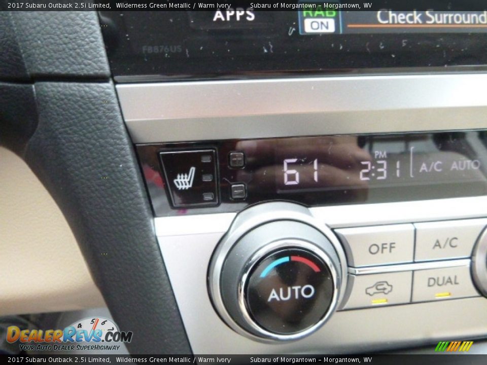 2017 Subaru Outback 2.5i Limited Wilderness Green Metallic / Warm Ivory Photo #20