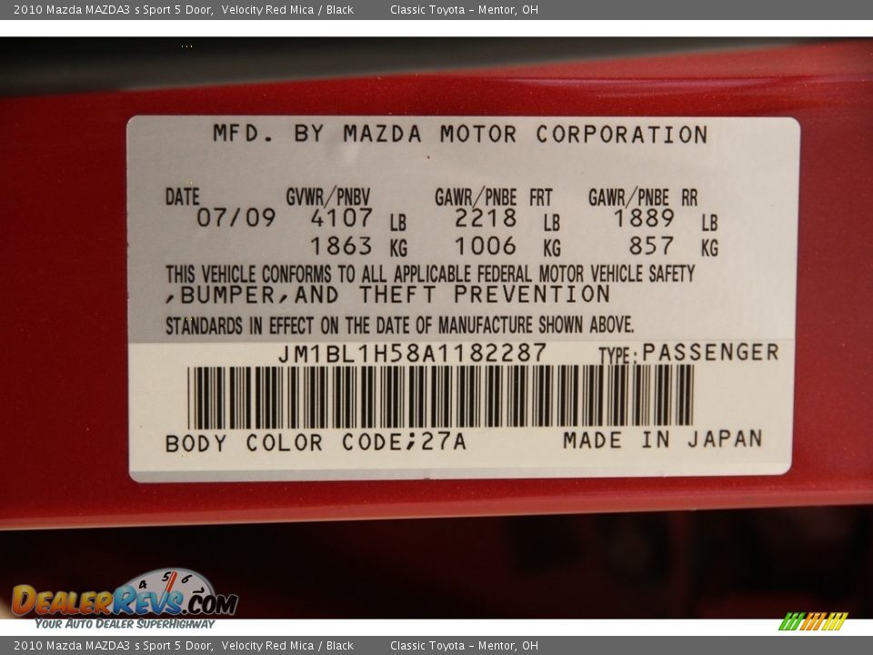 2010 Mazda MAZDA3 s Sport 5 Door Velocity Red Mica / Black Photo #18
