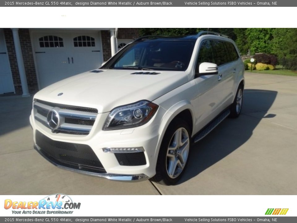 2015 Mercedes-Benz GL 550 4Matic designo Diamond White Metallic / Auburn Brown/Black Photo #3