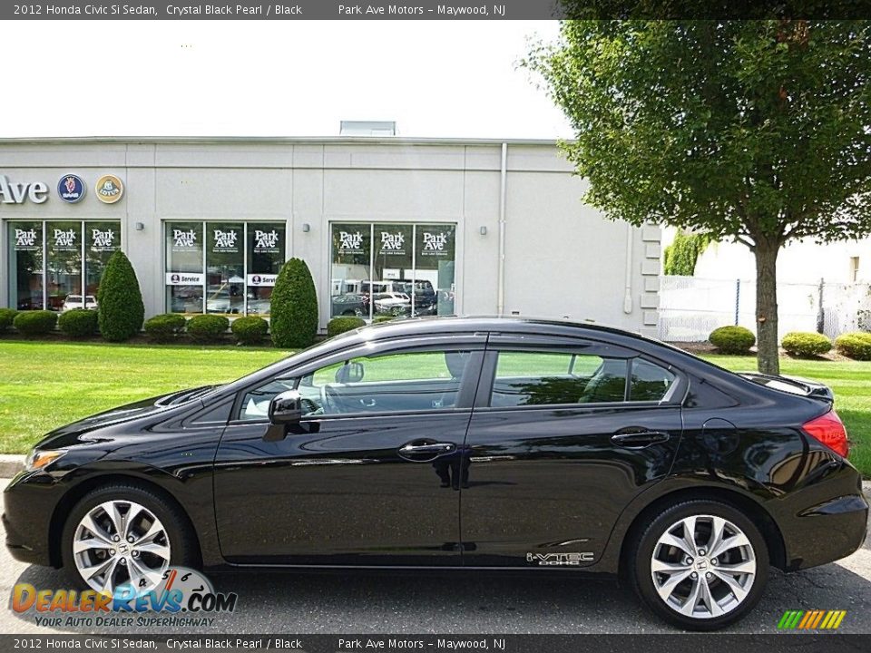 2012 Honda Civic Si Sedan Crystal Black Pearl / Black Photo #2
