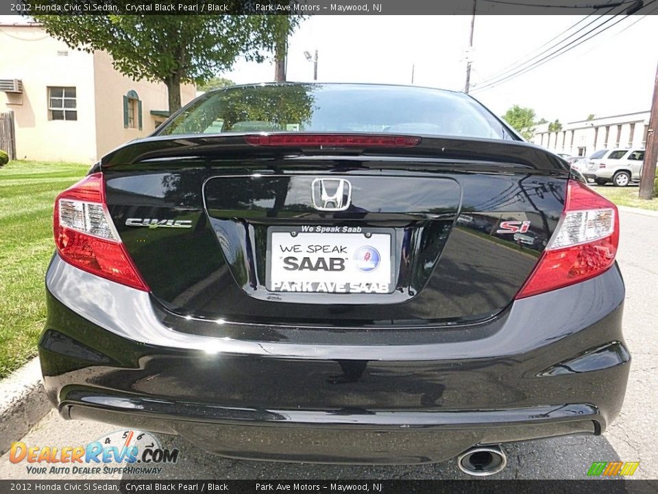 2012 Honda Civic Si Sedan Crystal Black Pearl / Black Photo #4