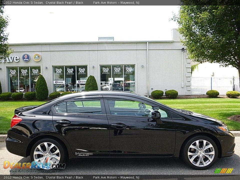 2012 Honda Civic Si Sedan Crystal Black Pearl / Black Photo #6