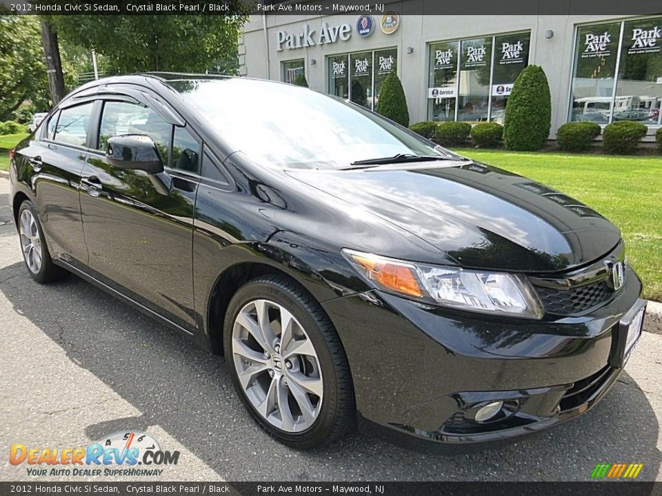2012 Honda Civic Si Sedan Crystal Black Pearl / Black Photo #7